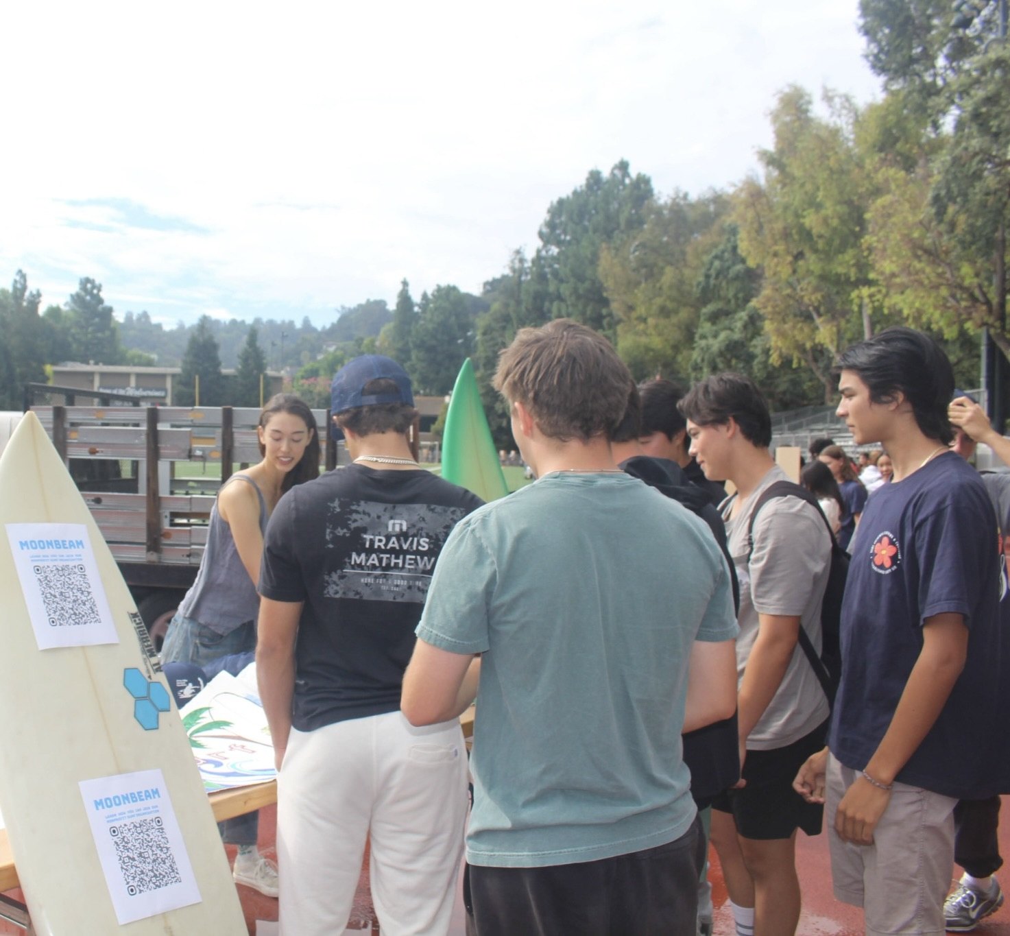 Moonbeam at Surf Club's booth at the Harvard-Westlake club fair 2025