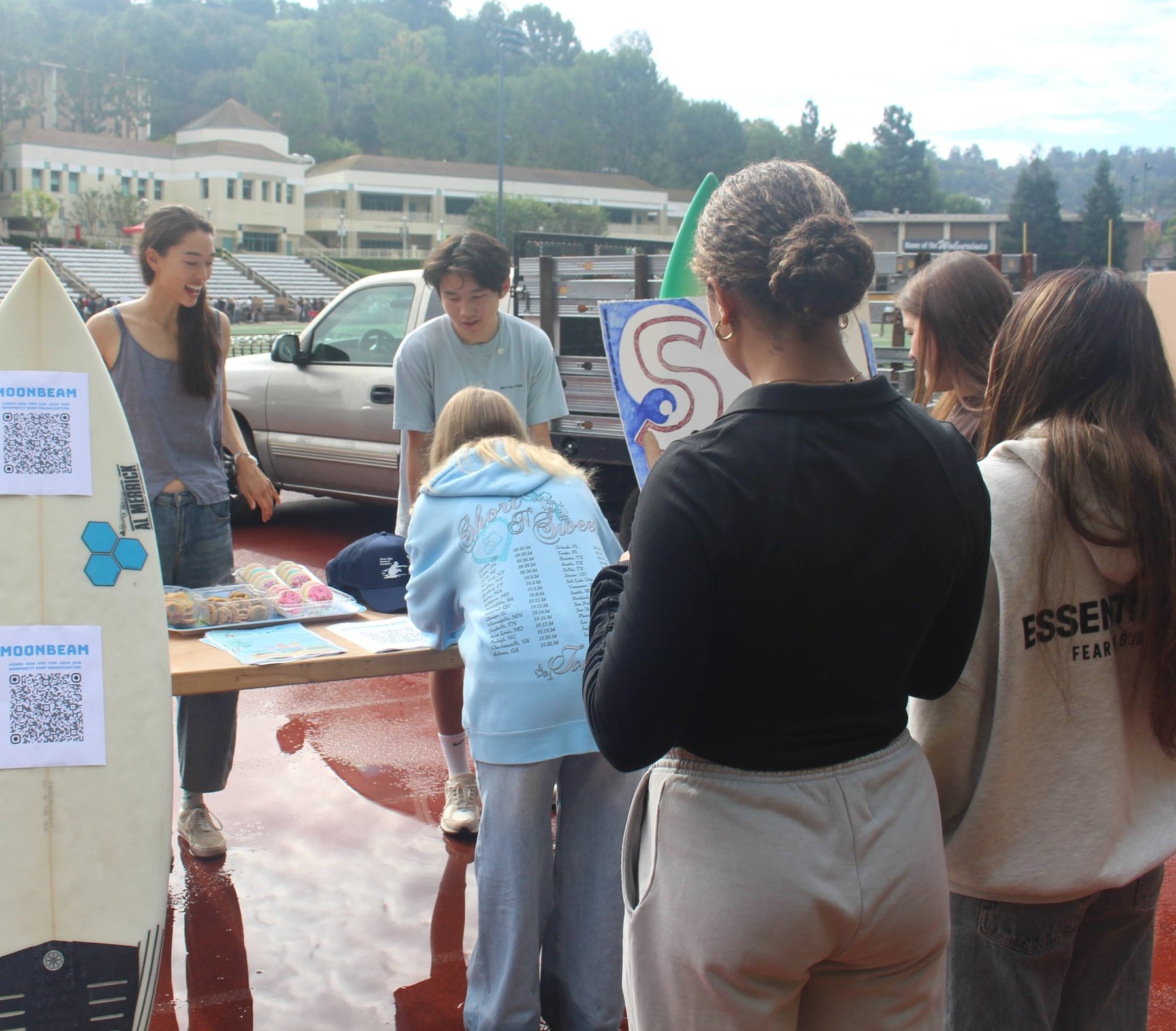 Moonbeam at Surf Club's booth at the Harvard-Westlake club fair 2025